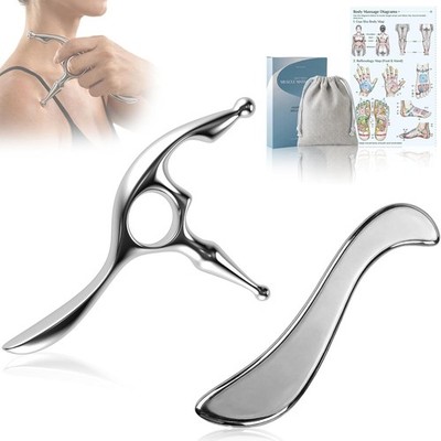 Stainless Steel Muscle Scraper Trigger Point Massage Tool Deep Tissue Dry