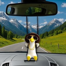 Cute Swinging Duck Car Hanging Ornament, Funny Animal Car Rear View GD-Chain