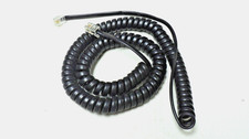 Lot of 2 Black 12Ft Phone Handset Cord 6" Tail / Leader Generic 4P4C Bulk Pack