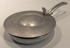 Vintage Silent Butler Crumb Catcher with Floral Pattern - Pewter