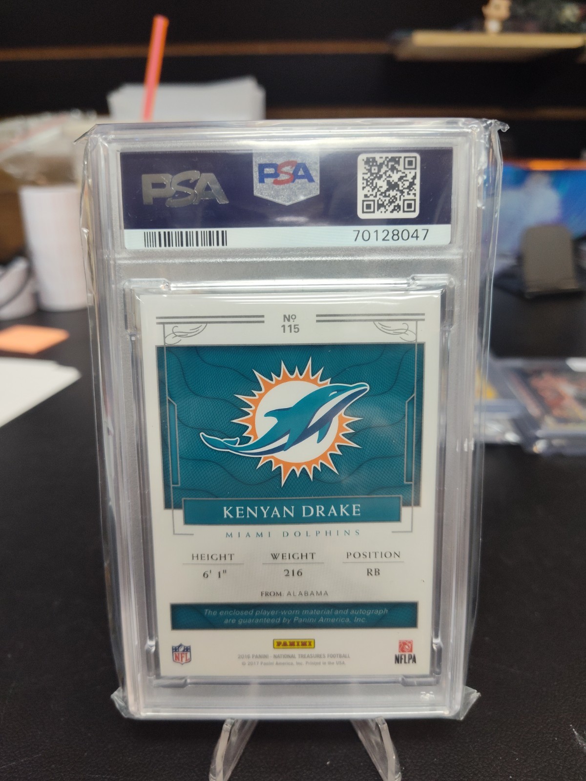 2016 Panini National Treasures Kenyan Drake /25 Silver RC Logo Patch Auto PSA 9 view 2