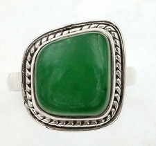 Natural Aventurine 925 Solid Sterling Silver Ring Jewelry Sz 6.5