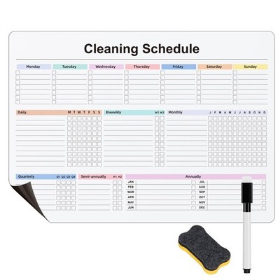 Cleaning Checklist Dry Erase Magnetic Whiteboard for Refrigerator,Daily Weekl...