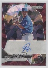 2020 Panini Prizm Rookie Burgundy Cracked Ice 11/25 Adbert Alzolay Auto 0a4s