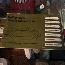 BEETLE CONVERTIBLE OWNERS MANUAL 1979 CABRIOLET VOLKSWAGEN BOOK VW HANDBOOK