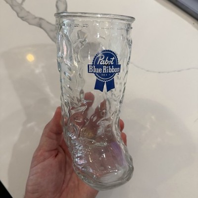 Vintage Pabst Blue Ribbon  16 Oz. Boot Mug Glass