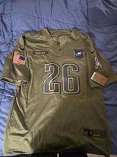 2025 Saquon Barkley Philadelphia Eagles Olive Salute to Service Dri-Fit Size-LG