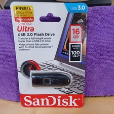 SanDisk Ultra USB 3.0 Flash Drive - 16 GB - 100 MB/S - BRAND NEW