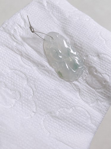 Jade Jadeit klar Blume grün transparent Anhänger Edelstein