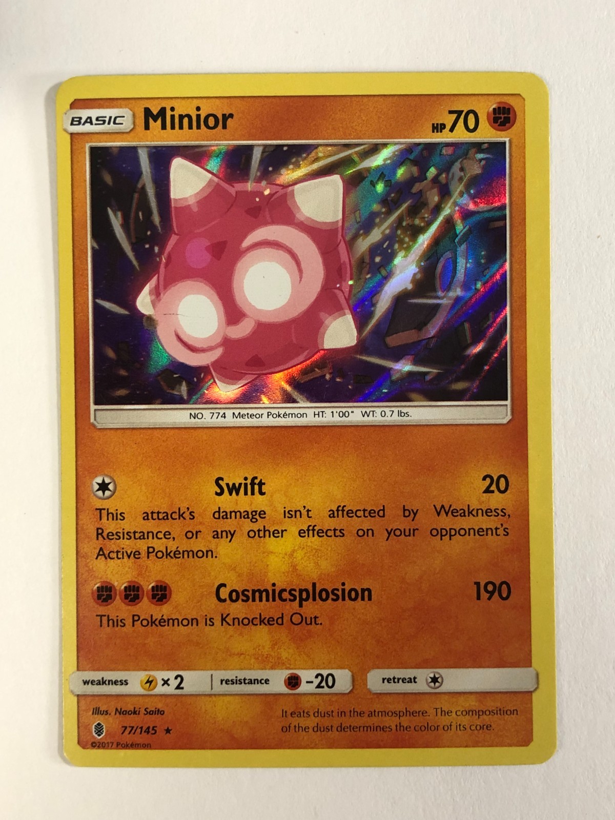 Pokemon TCG Guardians Rising Holographic Minior 77/145 Light Played