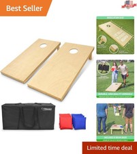 Gosports Solid Wood Cornhole Set - Choose 4x2ft or 3x2ft with 8 Bags