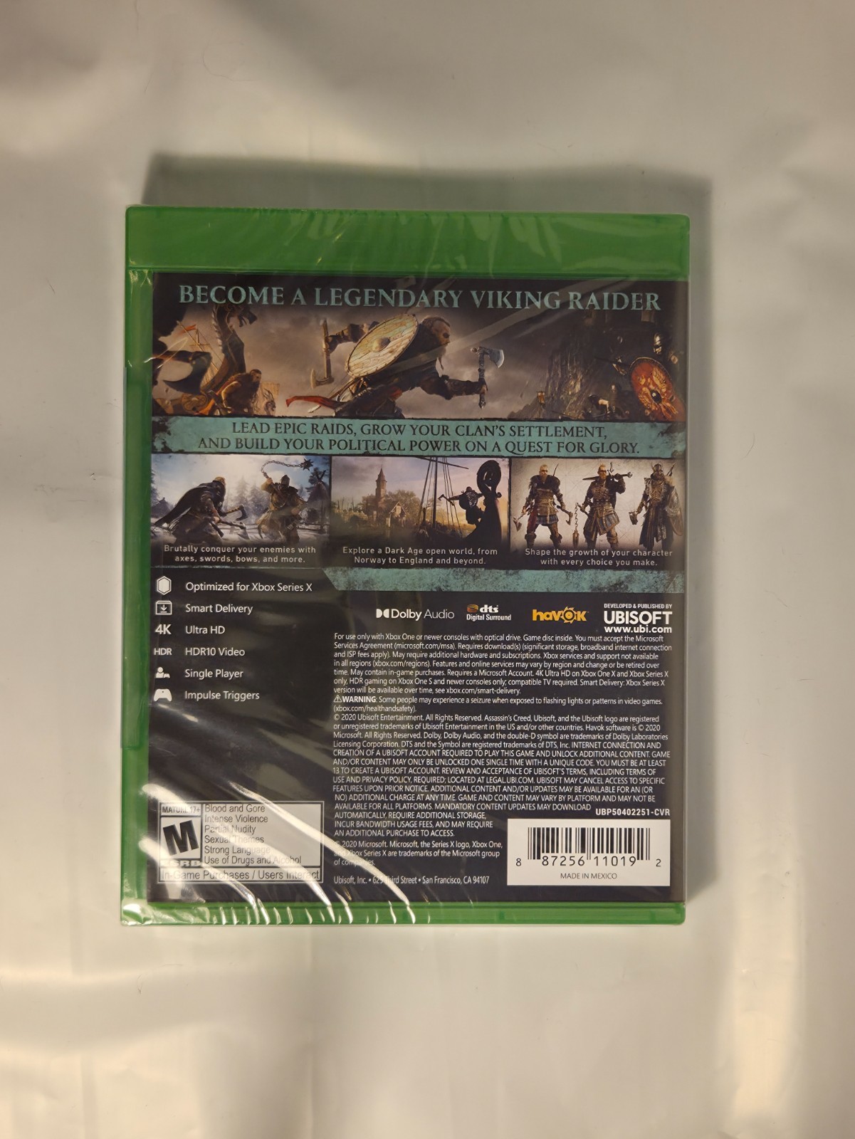 Assassin's Creed Valhalla Microsoft Xbox One Series X Brand New Factory Sealed
