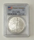 2005 PCGS MS69 American Silver Eagle $1 - First Strike Flag Label (A)