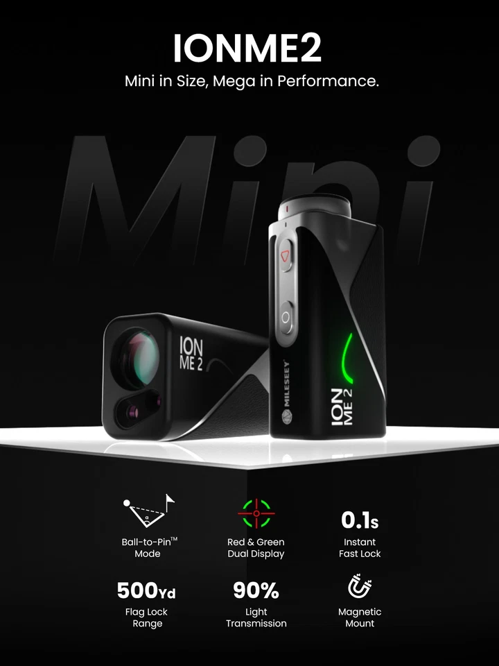 MILESEEY IONME2 Golf Rangefinder with Slope 1100 Yards 0.1s Flag Pole Locking - Image 3 of 4