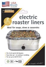 2 Pack Electric Roaster Liners Fits 16, 18  22 Quart - Oven  Microwave Safe