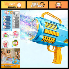 LED Bubble Machine Gun - 9000 Bubbles/Min, No Dip, Fun for Kids 3-12, Party Fav