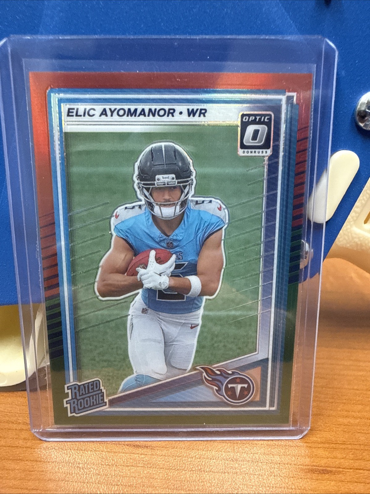 2025 Panini Donruss - Rated Rookie Elic Ayomanor #339 Optic Preview Red Pandora