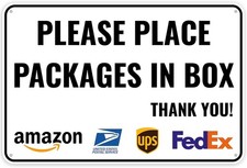 Delivery For Packages - Please Place Packages Tin Metal Signs Home D cor 8x12