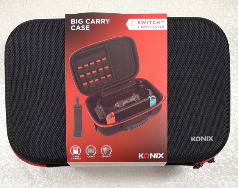 Funda Konix KX MY SWITCH BIG CARRY CASE pour Nintendo Switch, Rigid, Noir et Rouge - Image 2