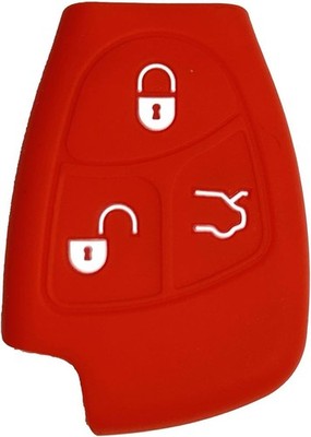 Key Fob Cover: 3 Buttons Silicone Remote Case Protector Fit for 199 Color: Red