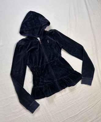 VTG Juicy Couture Babydoll Y2K Ruffled Velour Jacket XS Trashy Kidcore McBling