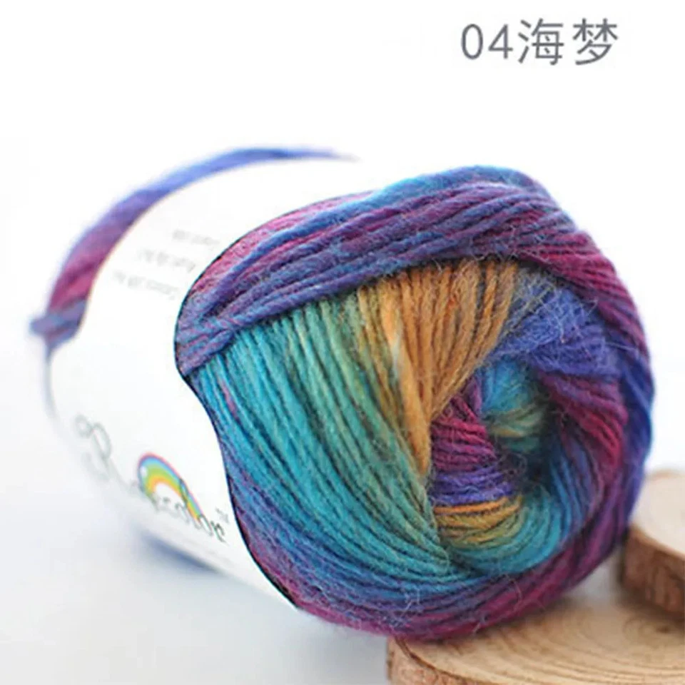 100% Pure Wool Yarn 50g/180m Gradient Color For Hand knit Crochet Soft DIY Scarf - Image 4 of 4