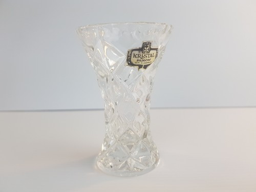 Crystal Vintage Zajecar Posy Vase 24% Lead Diamond Cut Made in Yugoslavia 12cm - Picture 3 of 10