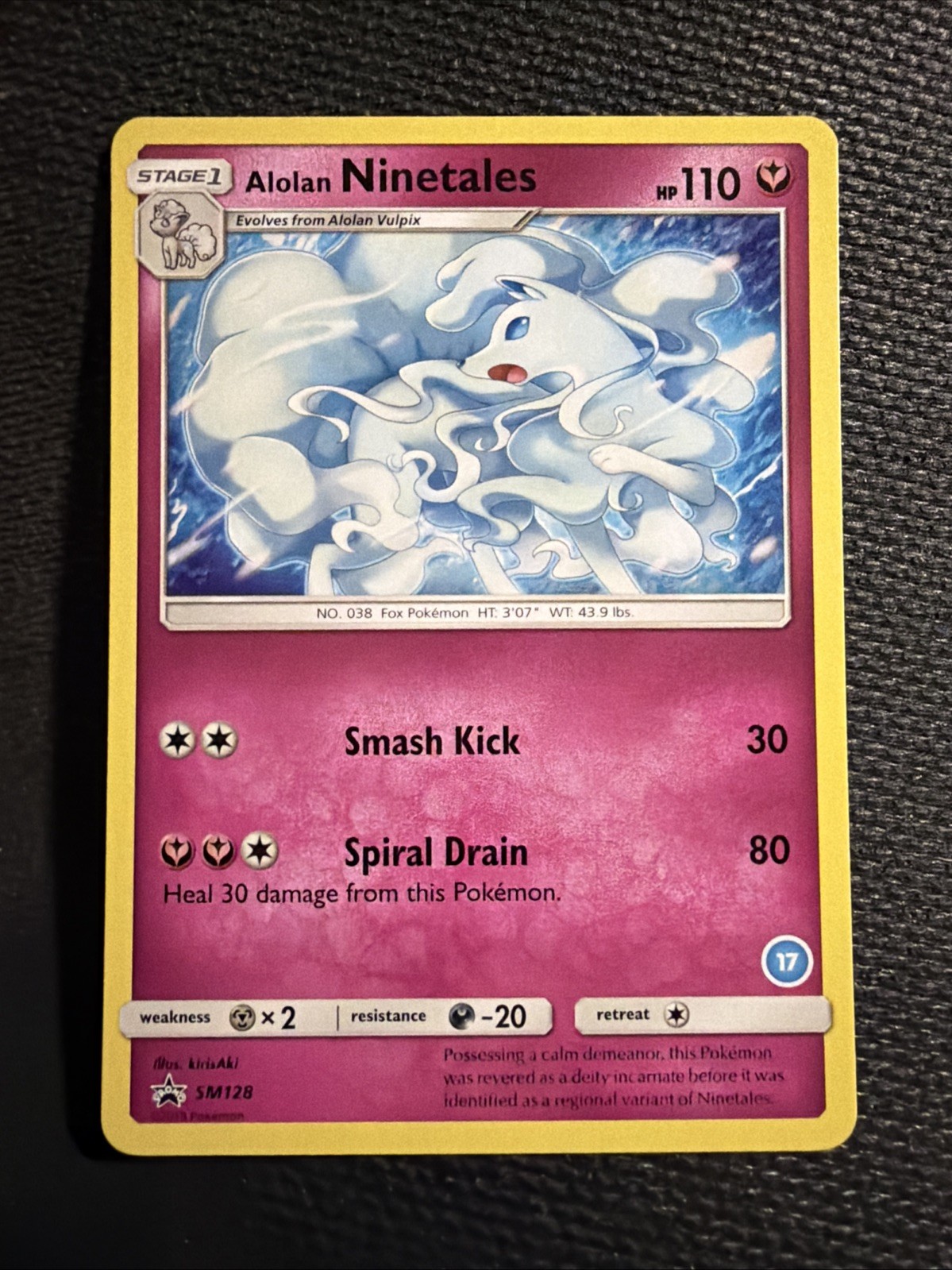 Pokemon TCG - Alolan Ninetales Rare - SM128 - Sun & Moon: Black Star Promo