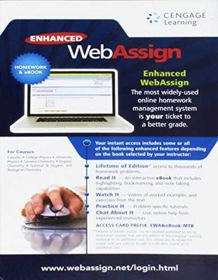 Enhanced WebAssign Homework - Printed Access Code, by Serway Raymond A. - New a