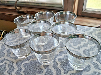 Eight MCM Dorothy Thorpe Style Old Fashion Glasses - Mid-Century