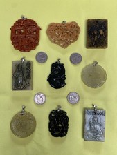9 pieces vintage carved jade pendant
