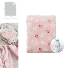 Plush Fluffy Baby Blanket 30x40 Inch Fleece Crib Stroller Cot Girl Pink Heart