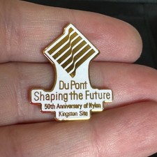 DuPont Shaping the Future Pin 50th Anniversary of Nylon Kingston Du Pont Vintage