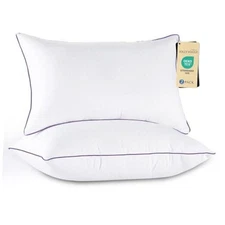  Pillows Size Set of Medium Supportive Bed Pillows with Super Soft Down Queen 2