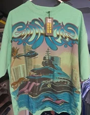 Godspeed Memento Vivere Oversized Teal T-Shirt Medium 154 Of 444 NWT