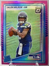 2025 Donruss Optic Jalen Milroe Rated Rookie Pink Prizm #307 Seattle Seahawks