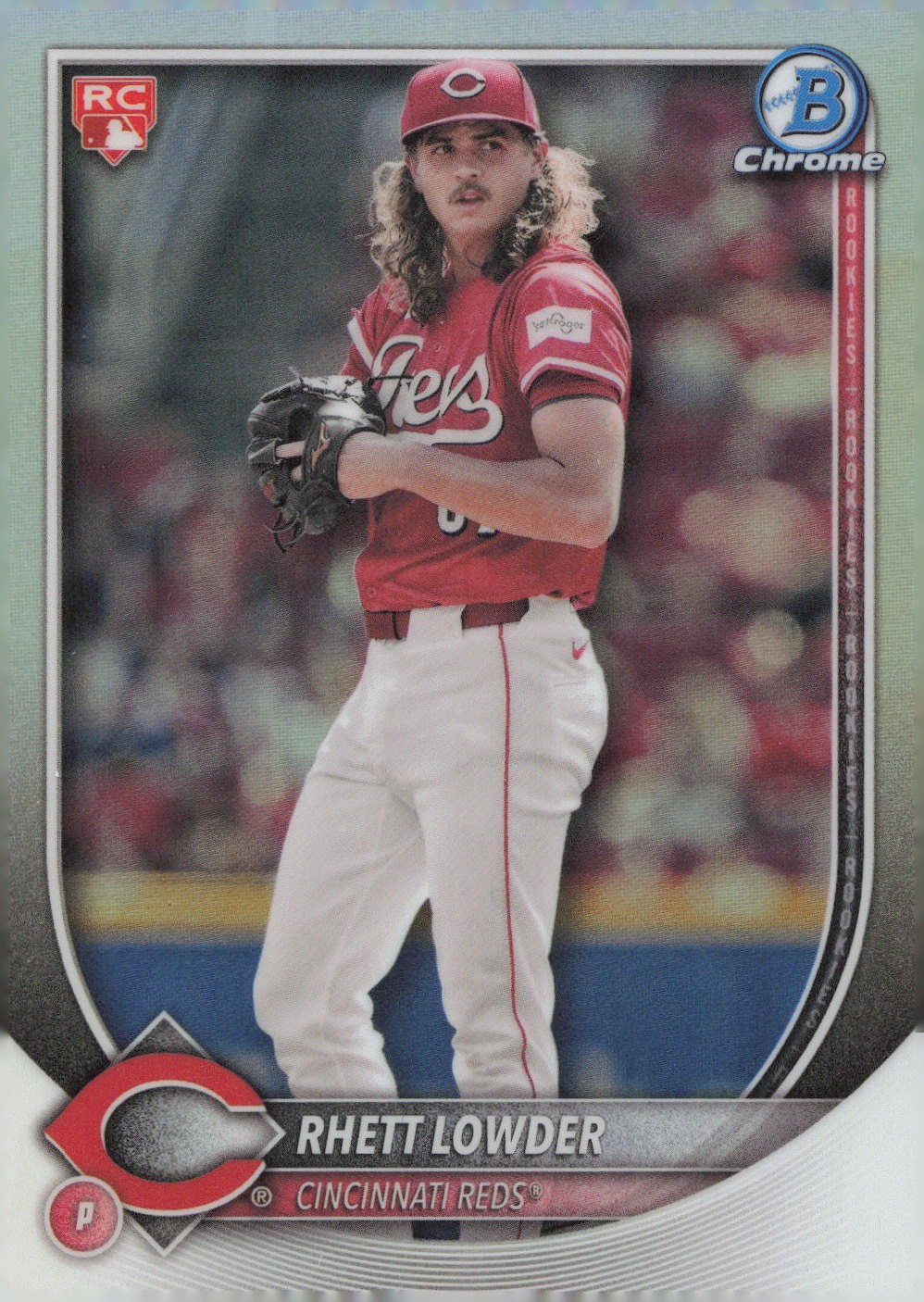 2025 Bowman #6 Rhett Lowder Bowman Chrome Red Rookie Logo