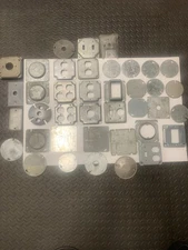 Assorted Galvanized electrical box covers of various sizes