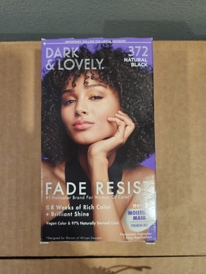 Dark & Lovely Fade Resist Permanent Cream Hair Dye 372 Natural Black Vegan