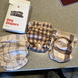 Large 3-Pack Washable Dog Diapers with Extenders. Stylish Oxford NEW (open box)