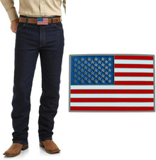 Gift Box Packed Fashion Native American Flag Belt Buckle Square Mens