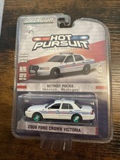Greenlight 25th Hot Pursuit Detroit Police 2008 Ford Crown Vic Green Chase