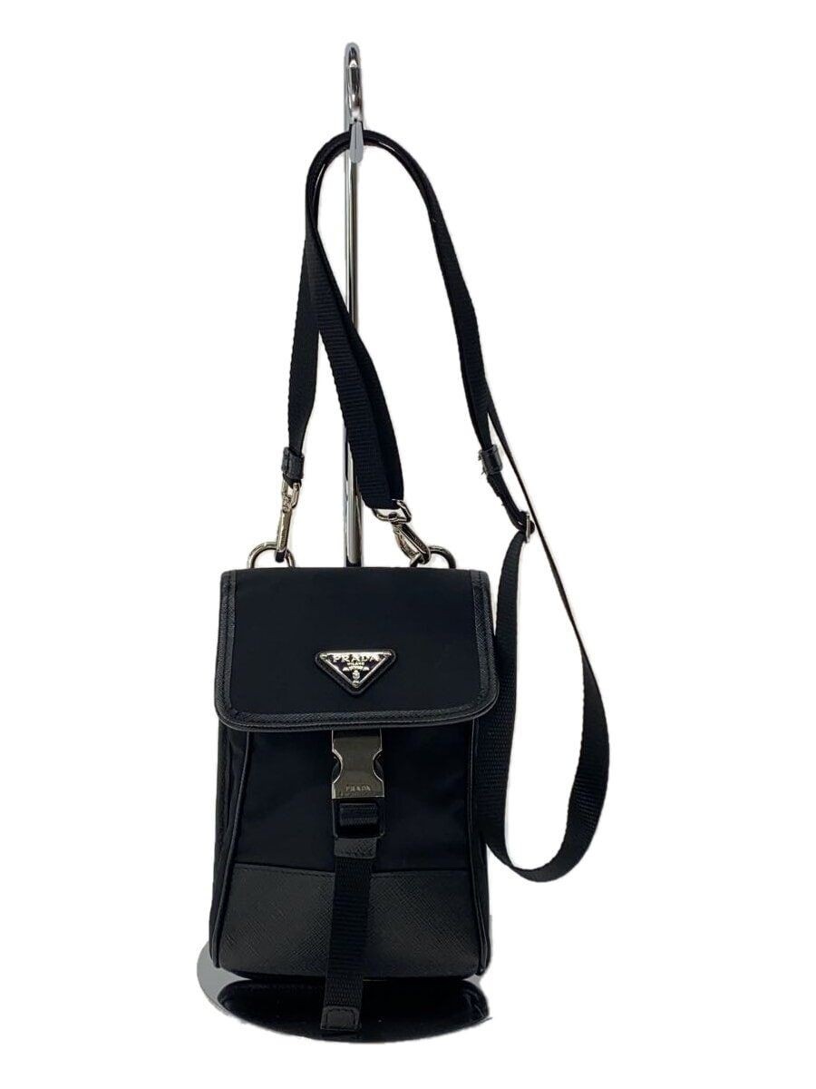 ショルダーバッグ Prada Re-Nylon Smartphone Holder PRADA Shoulder Bag Nylon Smartphone Holder Black Solid Used