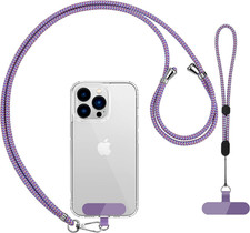 Phone Lanyard 2 Pcs-1 Pcs Adjustable Neck Strap, 1 Pcs Wrist Strap, 2 Pads, Univ