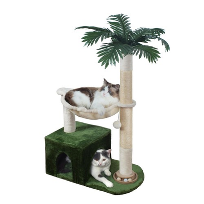 #ad Fantasreen Cat Tree 38quot; Cat Tower with Large Hammock Metal Cat Scratching Po... $32.92