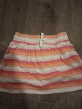 Girls OshKosh B'gosh Cotton Blend Casual Skort Size 7/7A Orange Pink Striped