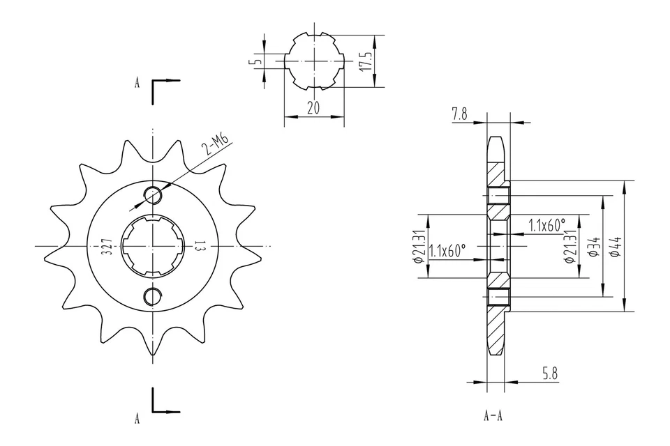 For Honda CRF150F 2003-2017 BikeMaster 965482 520 Series Sprocket Foto 2 de 2