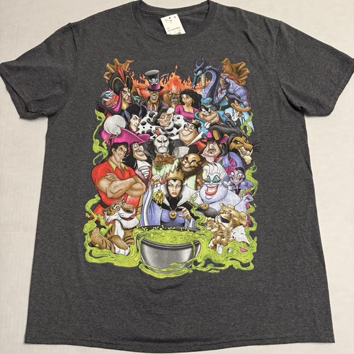 Disney Villains Graphic Short Sleeve TShirt Dark Gray Unisex Size Large NWT