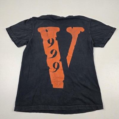 Vlone Legends Never Die Shirt Mens Small Black Juice WRLD 999 Orange V Graphic