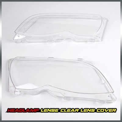 1Pair Fit For 02-05 BMW E46 3-Series 4-Door L&R Headlight Lense Clear Lens Cover
